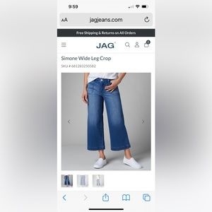 NWT Jag Jeans Simone Wide Leg Crop. Women’s size 12
